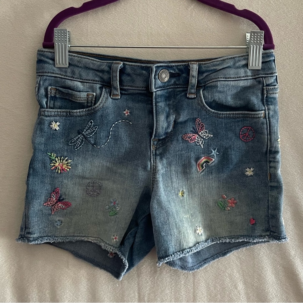 GAP Midi Denim Embroidered Shorts
